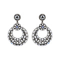 Natural Moonstone And Diamond 925 Sterling Silver Jumka Earring