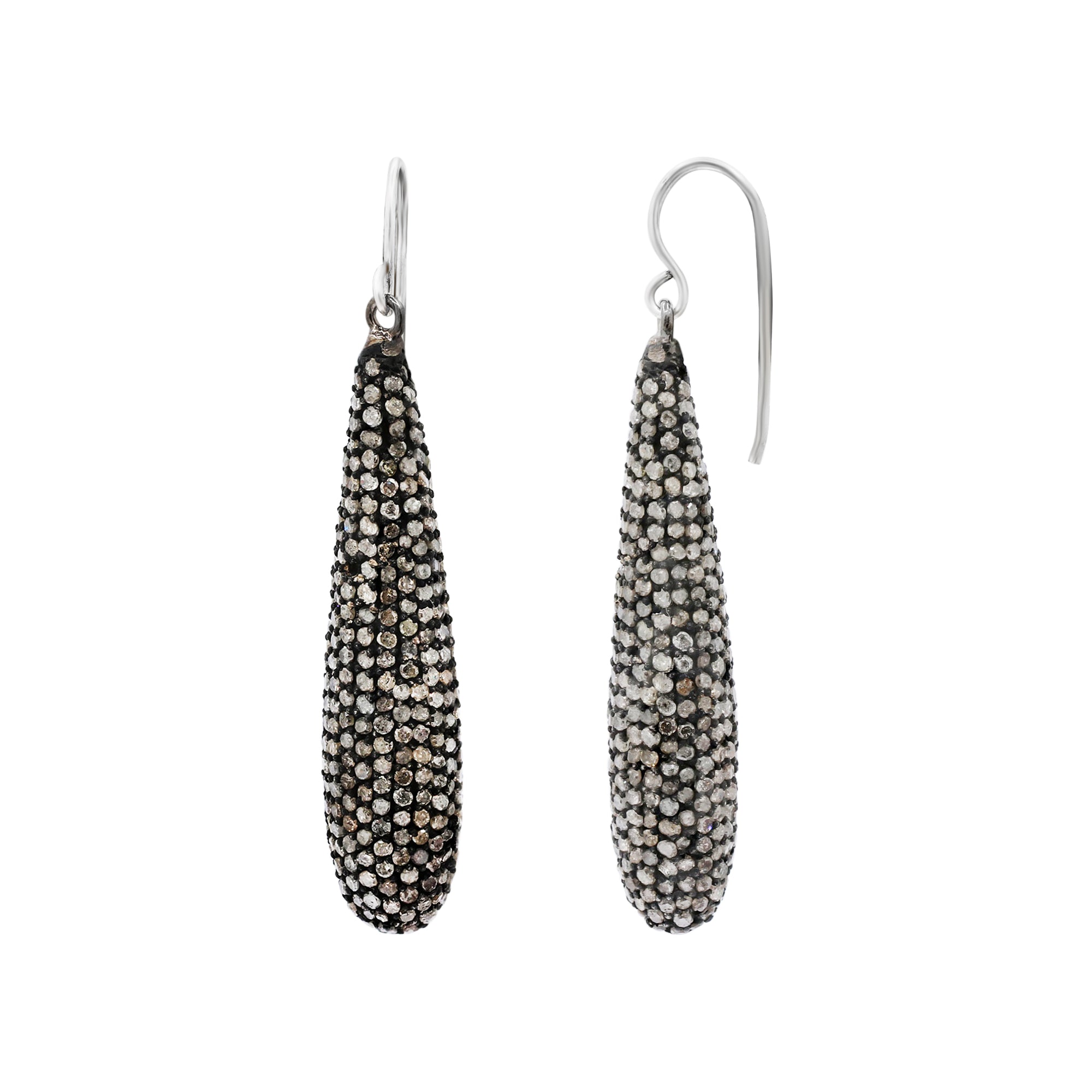 Diamond 925 Sterling Silver Handmade Drop Earrings