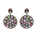 925 Sterling Silver Multi Sapphire And Diamond Earring