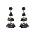 925 Sterling Silver Blue Sapphire And Diamond Drop Earring