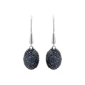 925 Sterling Silver Natural Blue Sapphire Gemstone Dangle Earrings