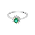 18k Yellow Gold Natural Emerald And Diamond Gold Ring