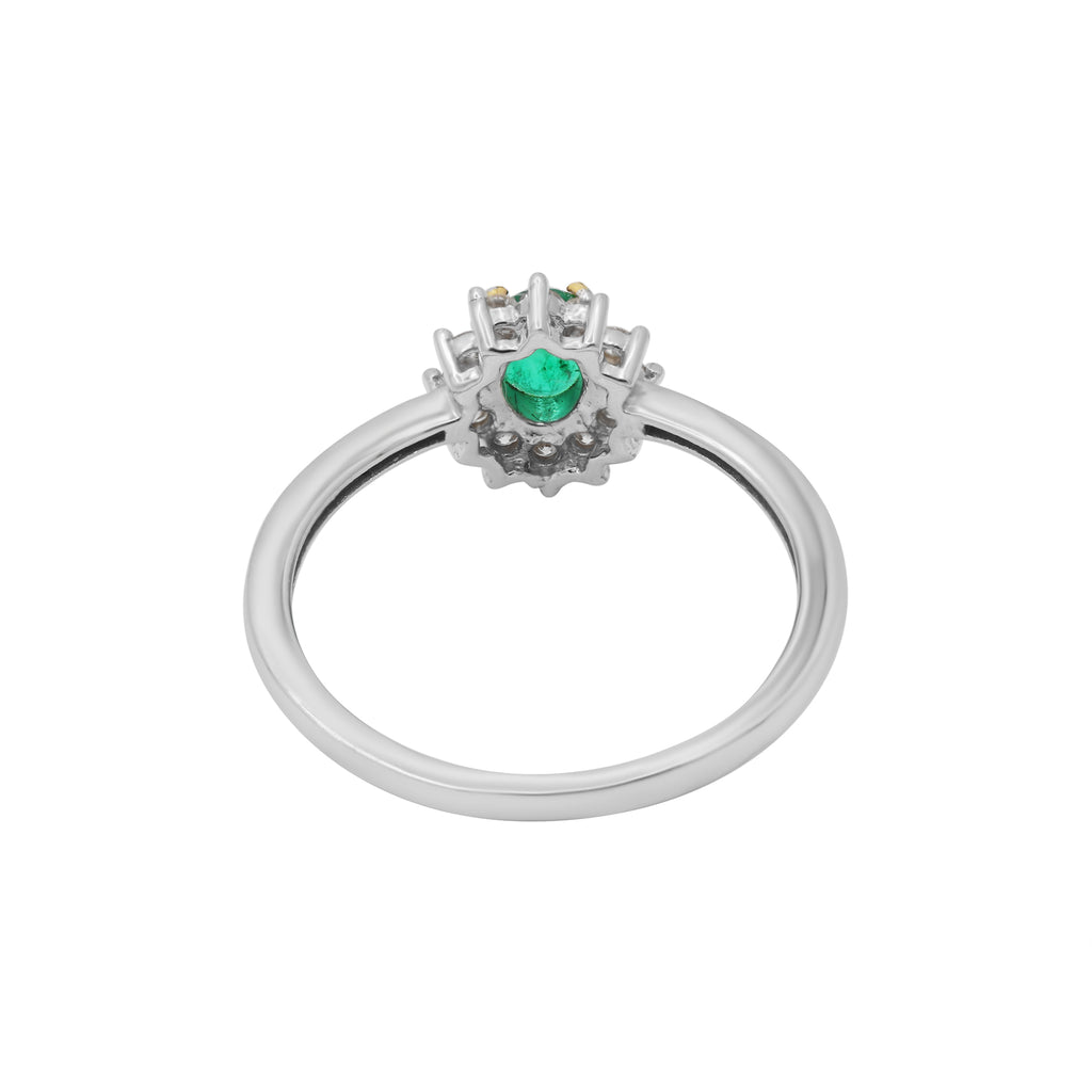 18k Yellow Gold Natural Emerald And Diamond Gold Ring
