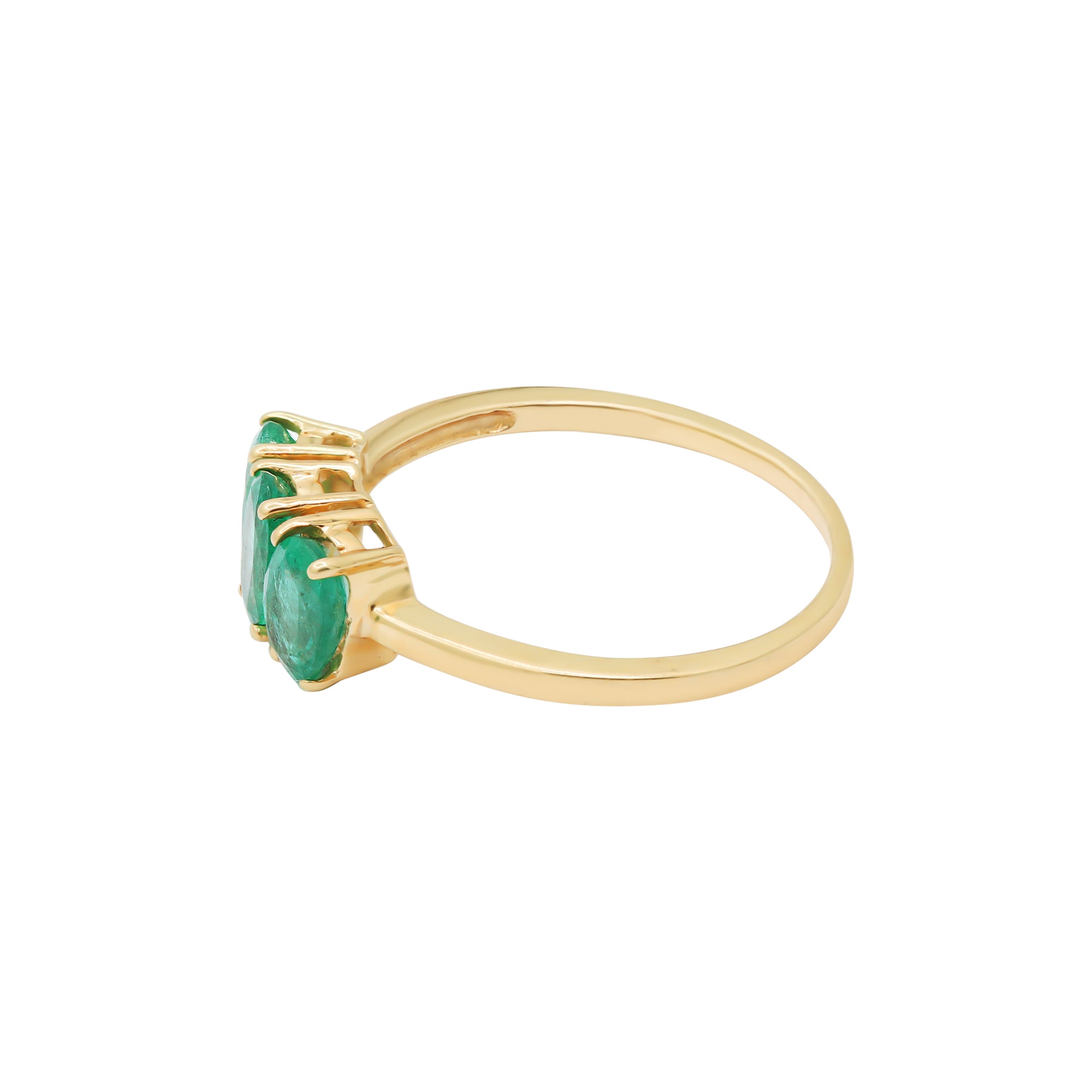 Natural Oval Emerald Yellow Gold Ring In 14k Yellow Gold