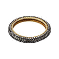 925 Sterling Silver Diamond Gold Plated Silver Band Ring