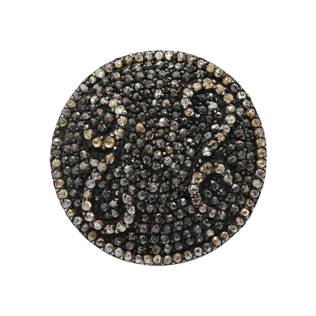 Handmade Black Rhodium 925 Sterling Silver Black Diamond Ring