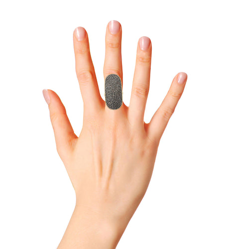 925 Sterling Silver Gold Plated Diamond Ring For Women's & Girls