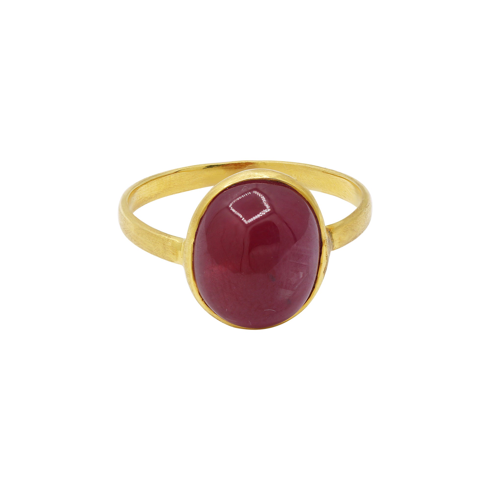 Natural Ruby Gemstone Yellow Gold Ring In 18k Yellow Gold