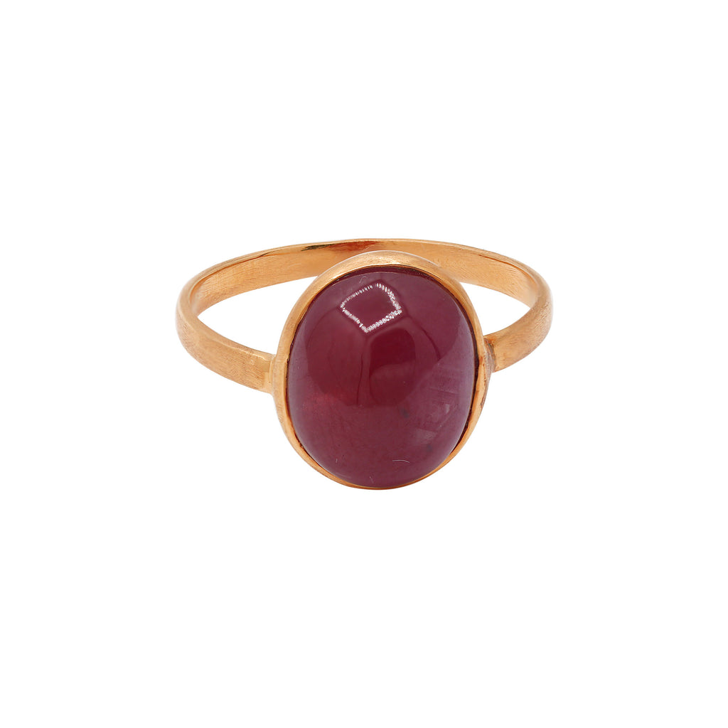 Natural Ruby Gemstone Yellow Gold Ring In 18k Yellow Gold