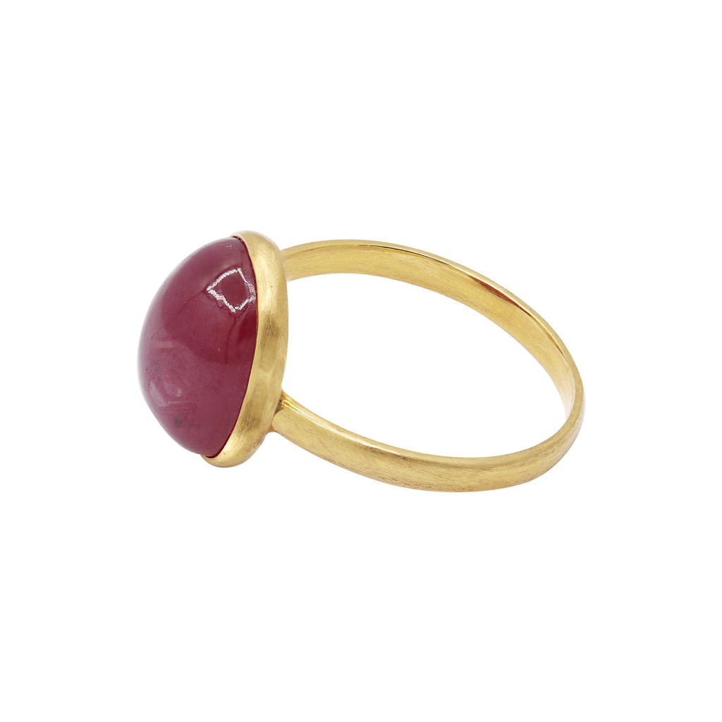 Natural Ruby Gemstone Yellow Gold Ring In 18k Yellow Gold