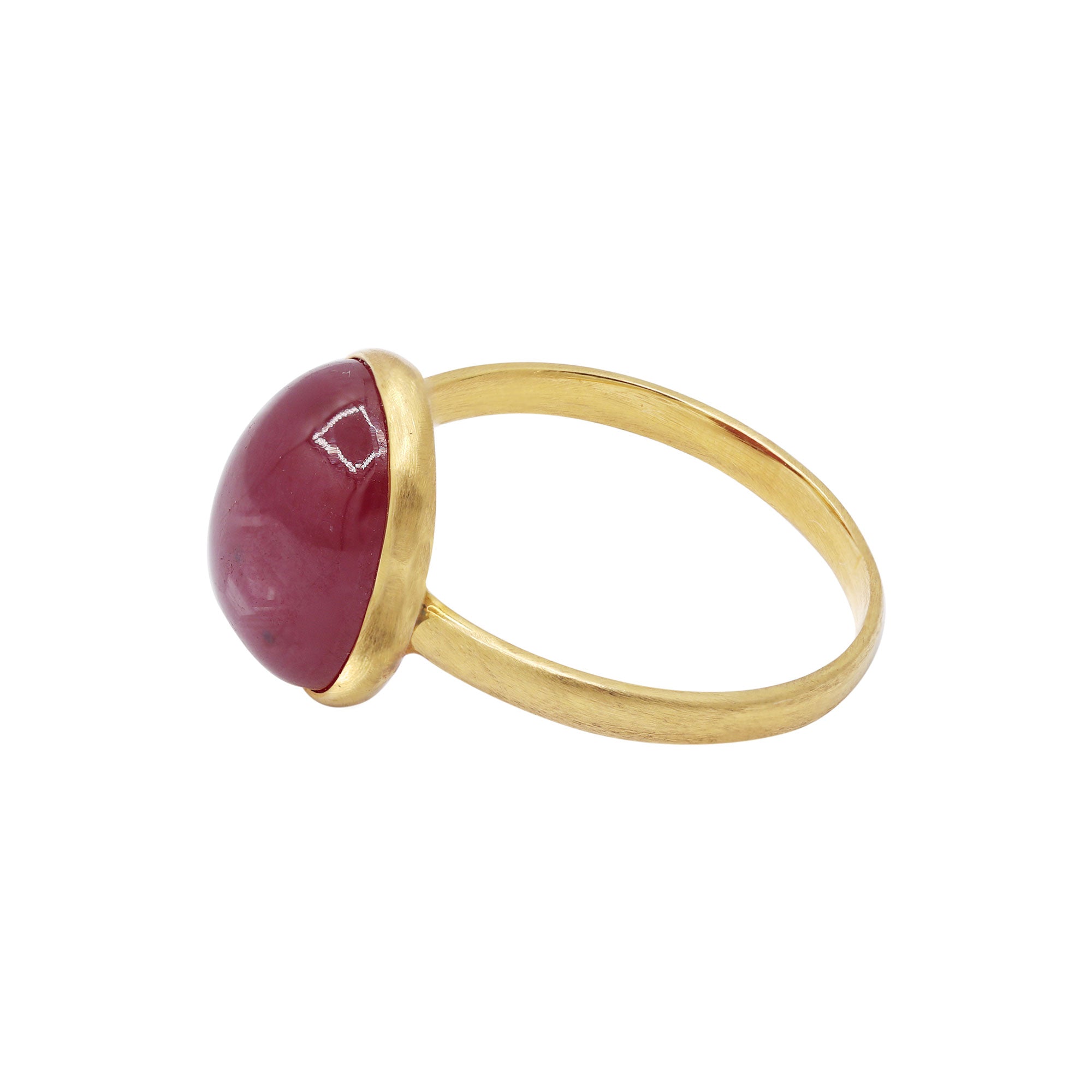 Natural Ruby Gemstone Yellow Gold Ring In 18k Yellow Gold