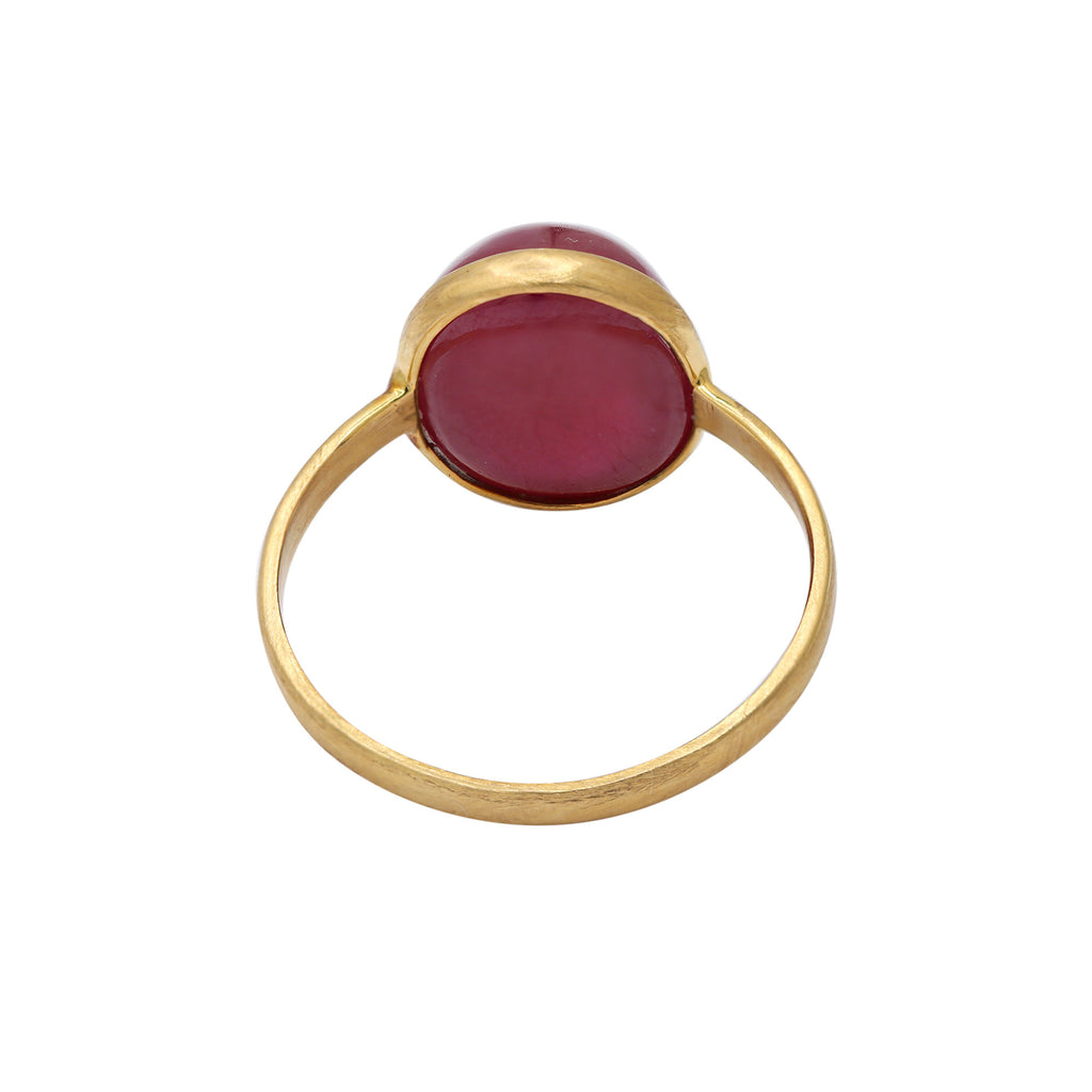 Natural Ruby Gemstone Yellow Gold Ring In 18k Yellow Gold