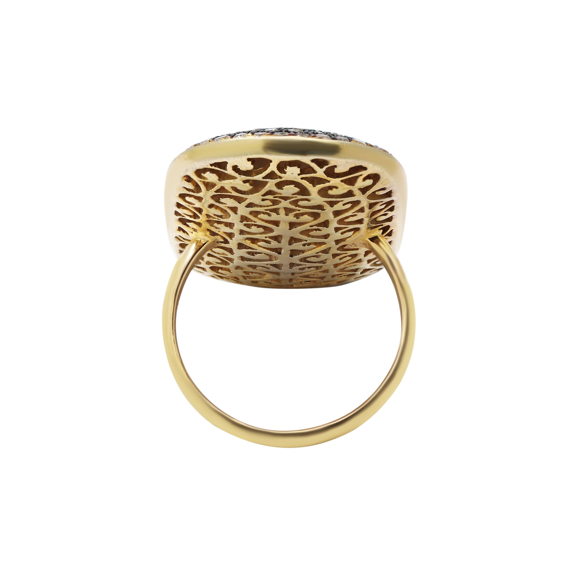 925 Sterling Silver Gold Plated Diamond Ring For Women's & Girls