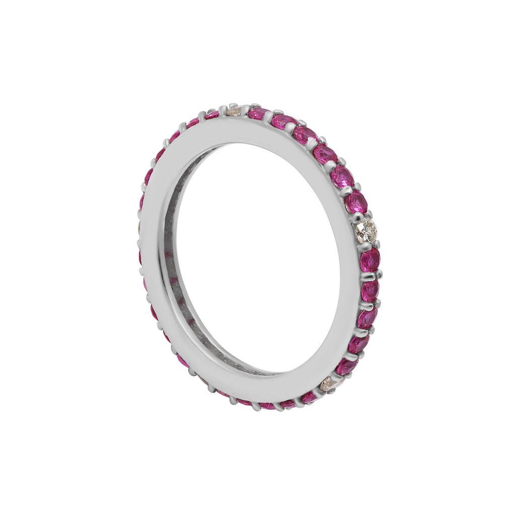 Natural Ruby Gemstone With Diamond Ring 18k Yellow Gold