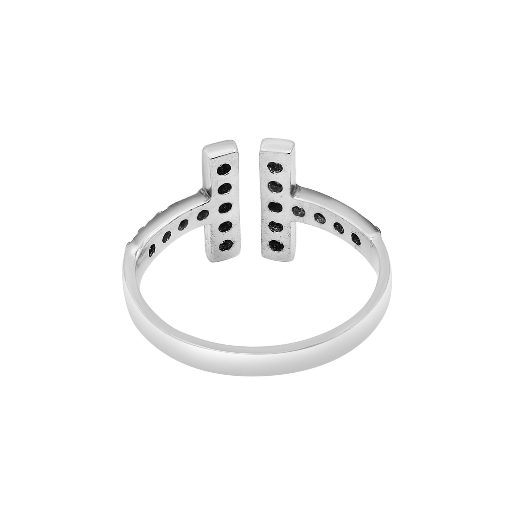 925 Sterling Silver Diamond Handmade Adjustable Diamond Ring