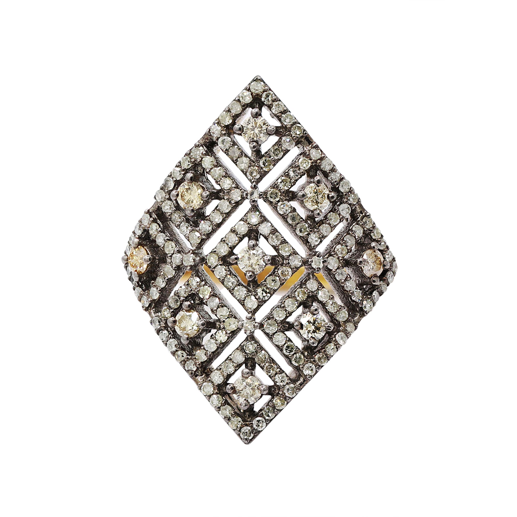 Beautiful Diamond Ring In 14K Gold Handmade Designer Ring By Mio Prezioso