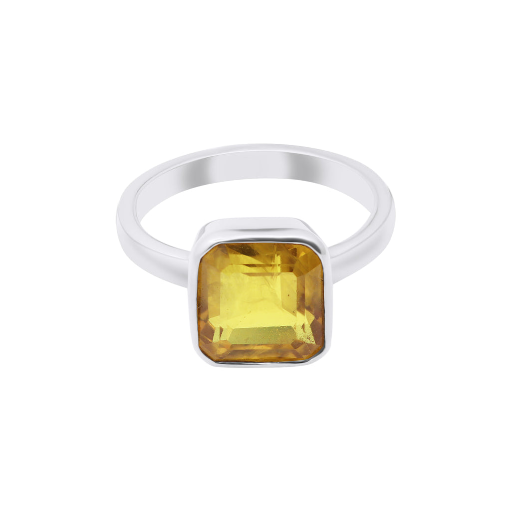 Yellow Sapphire Ring In 18K Gold Handmade Designer Ring By Mio Prezioso