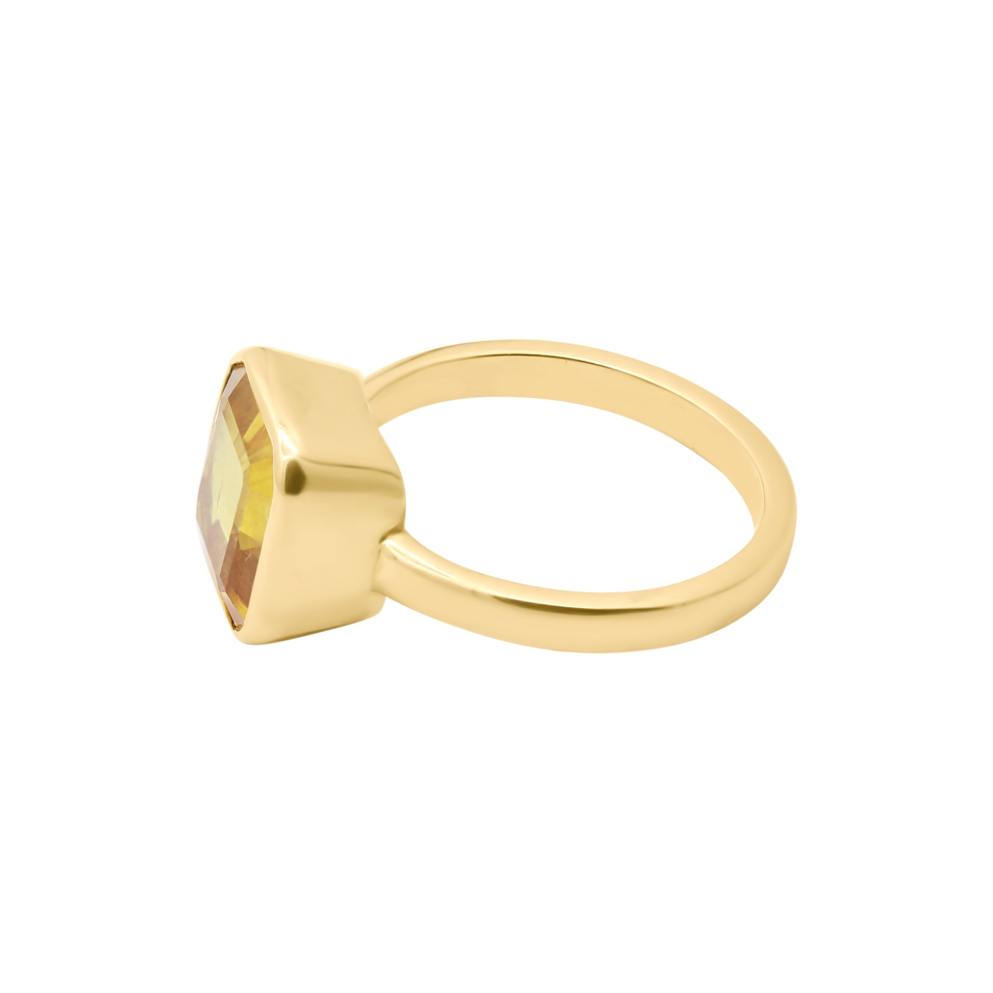 Yellow Sapphire Ring In 18K Gold Handmade Designer Ring By Mio Prezioso