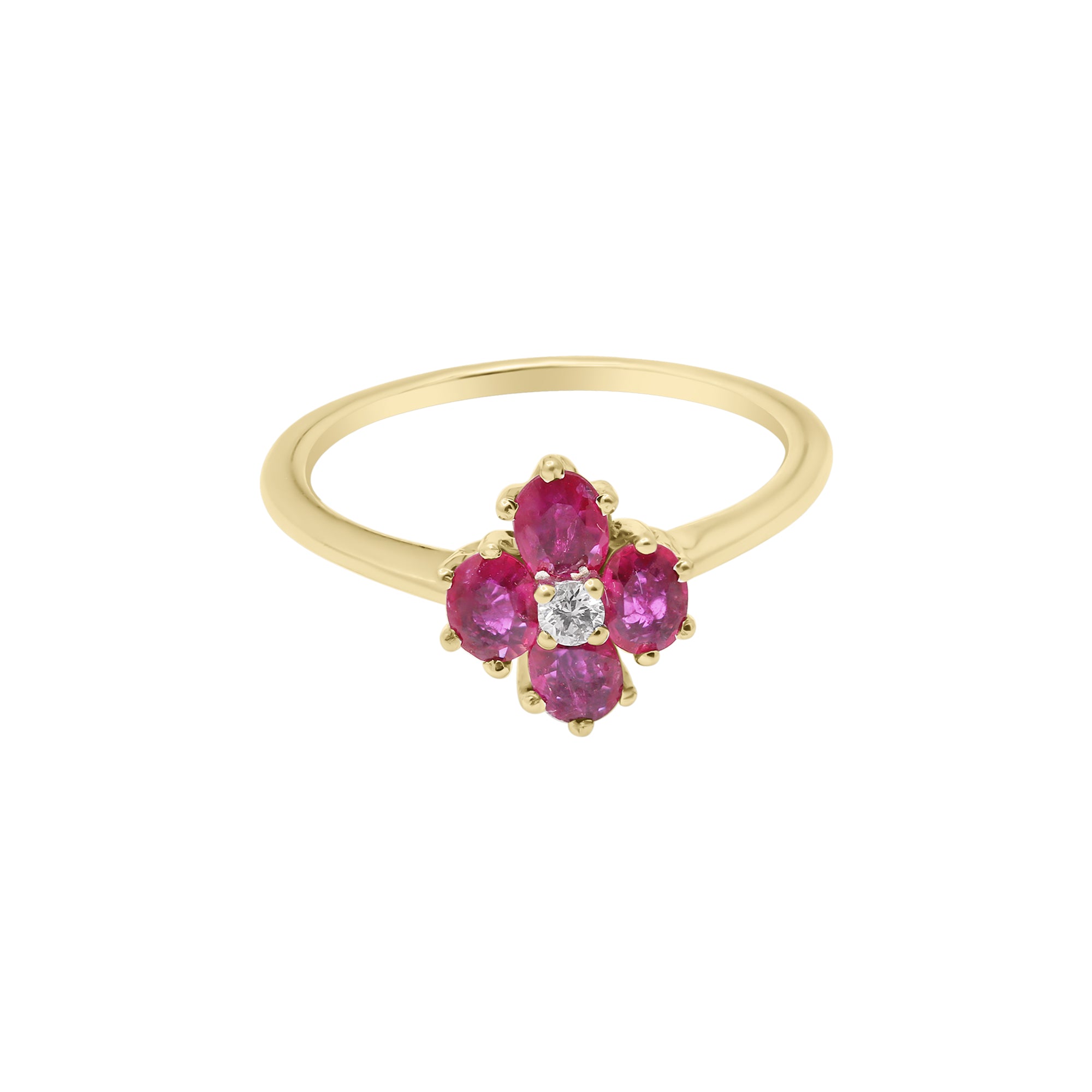 18k White Gold Natural Natural Ruby And Diamond White Gold Ring