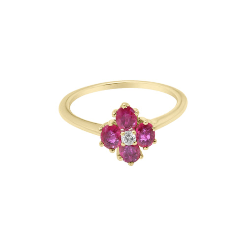 18k White Gold Natural Natural Ruby And Diamond White Gold Ring