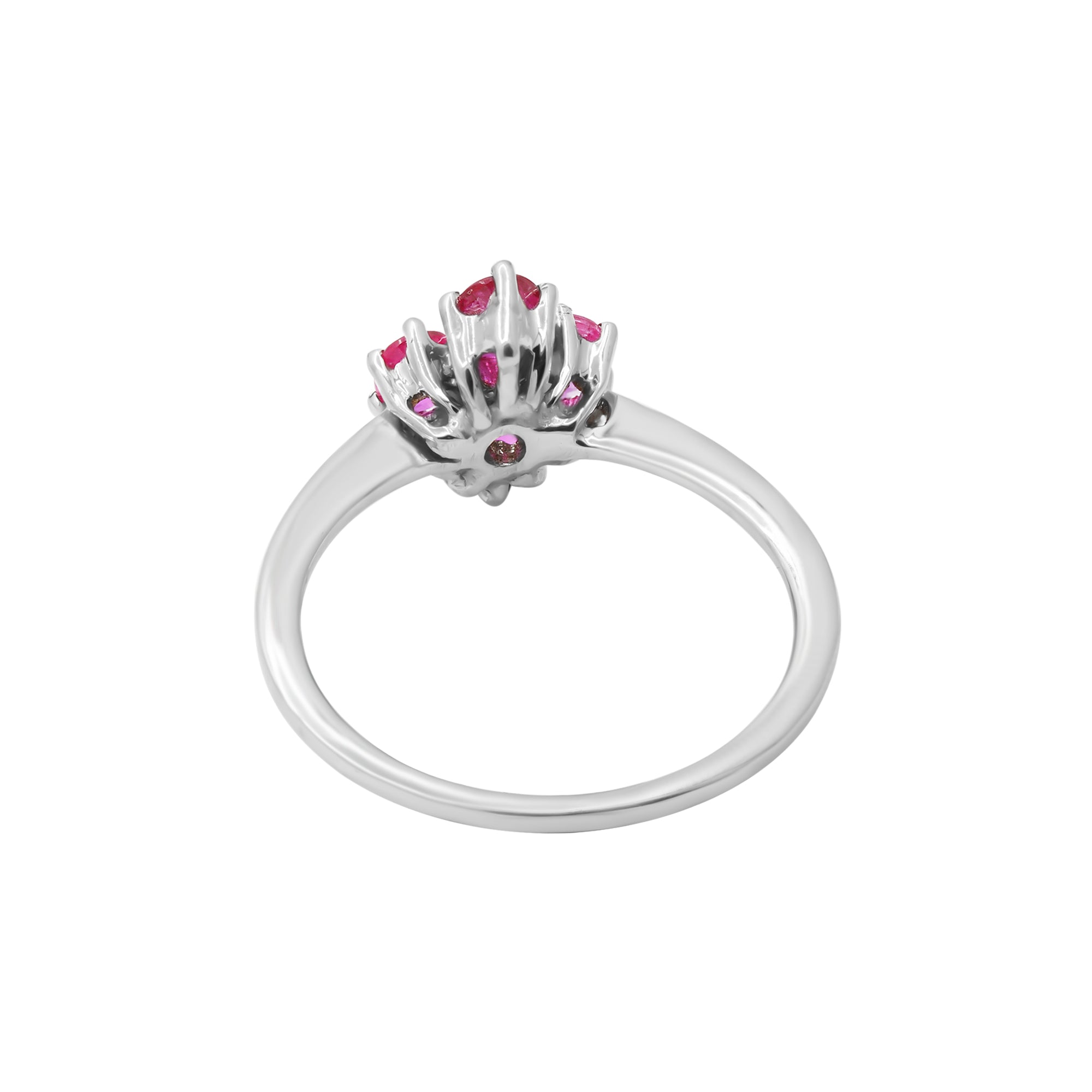 18k White Gold Natural Natural Ruby And Diamond White Gold Ring