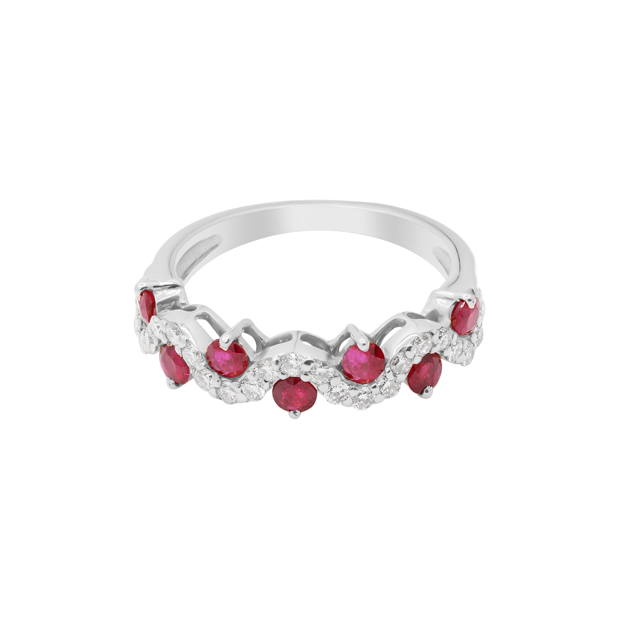 Natural Ruby With Diamond Gold Ring In 14k Yellow Gold