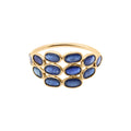 Natural Blue Sapphire Oval Cut Gemstone 18K Gold Ring