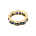 Natural Blue Sapphire 18k Yellow Gold Band Ring