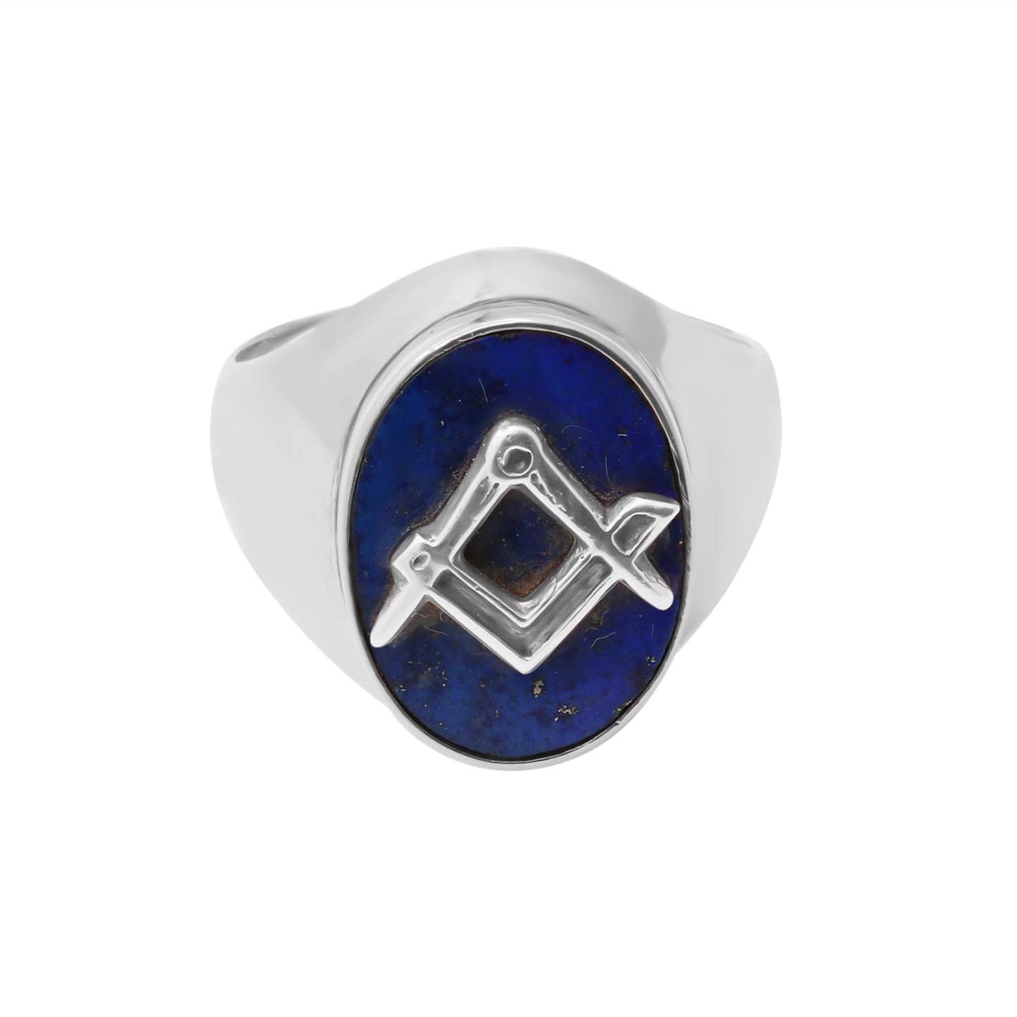 Natural Lapis Lazuli 18K Gold Ring Unisex Oval Cut Ring