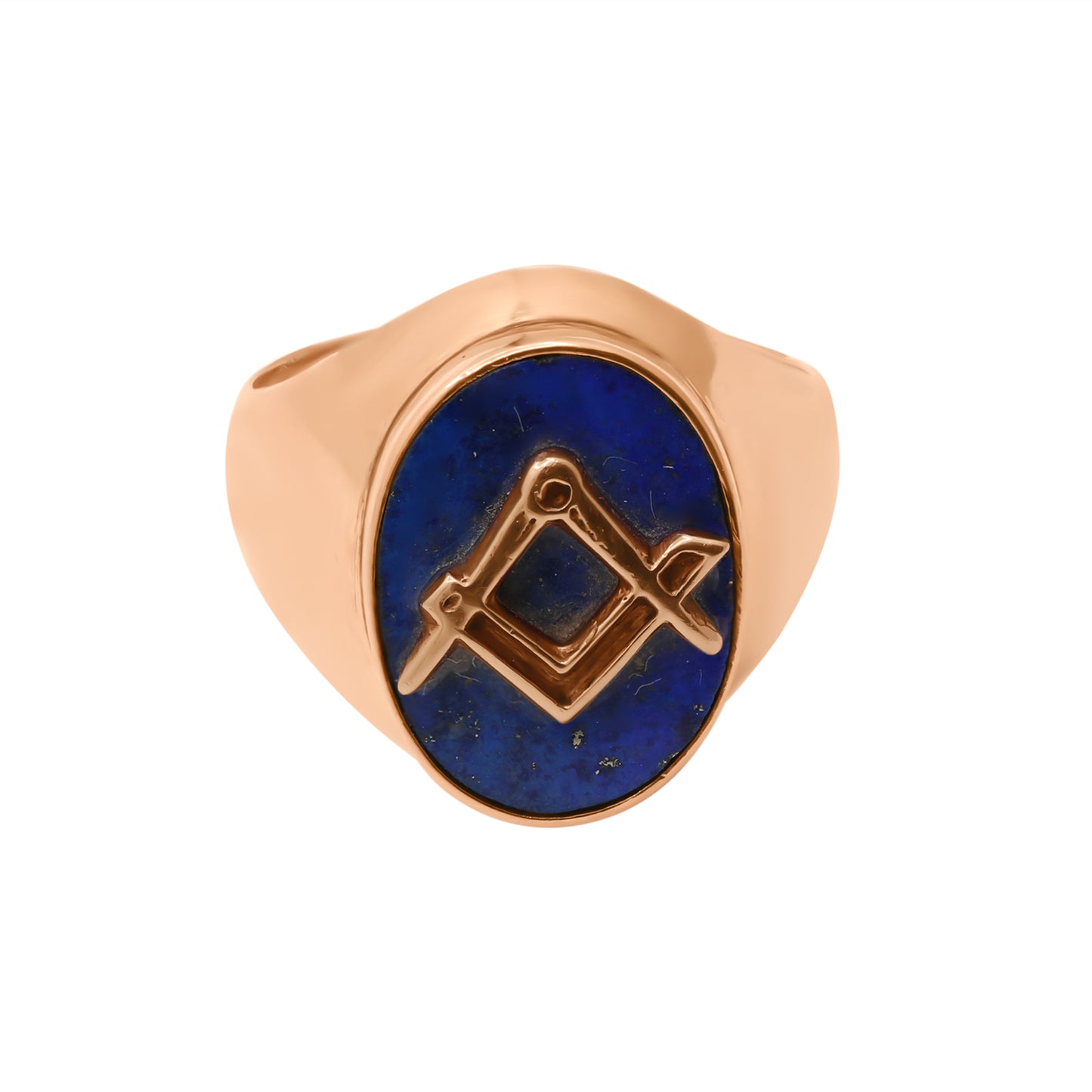 Natural Lapis Lazuli 18K Gold Ring Unisex Oval Cut Ring