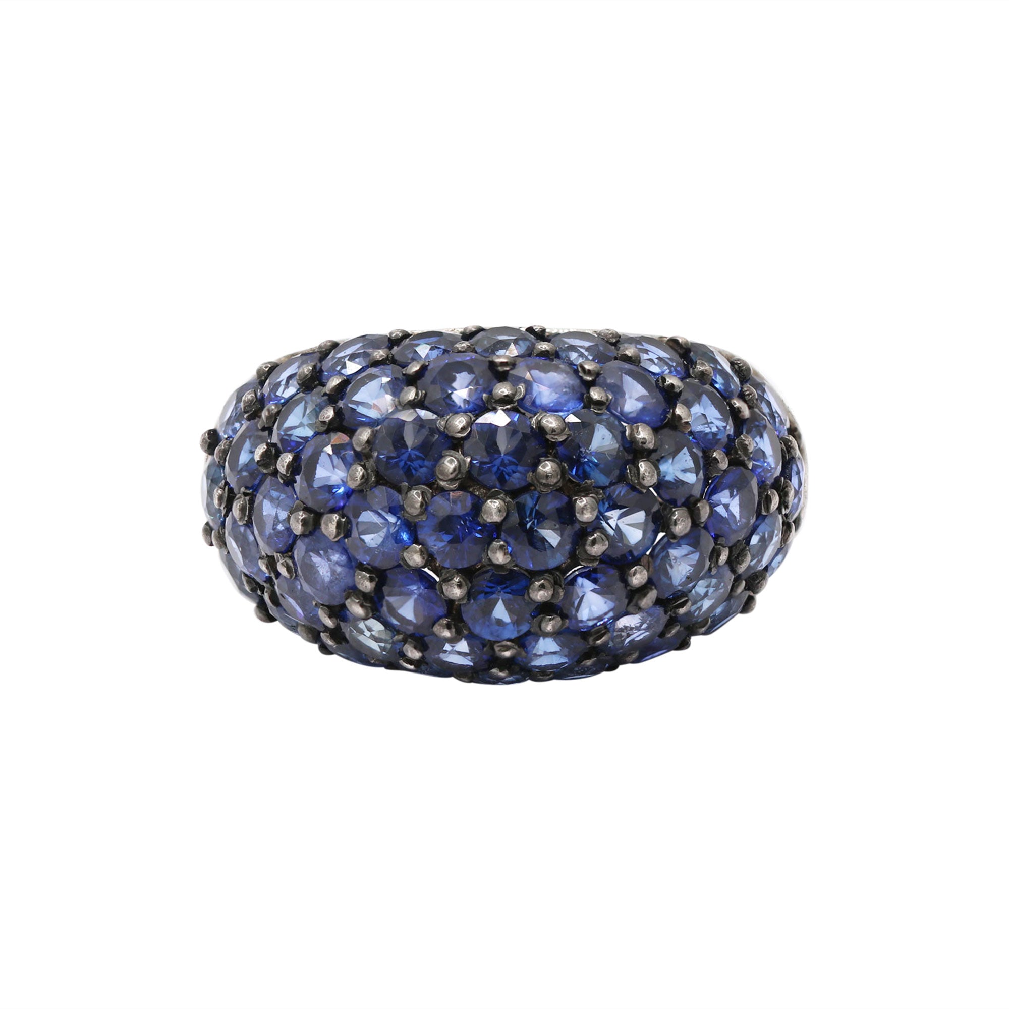 Designer Natural Blue Sapphire 925 Sterling Silver Ring For Women's And Girls