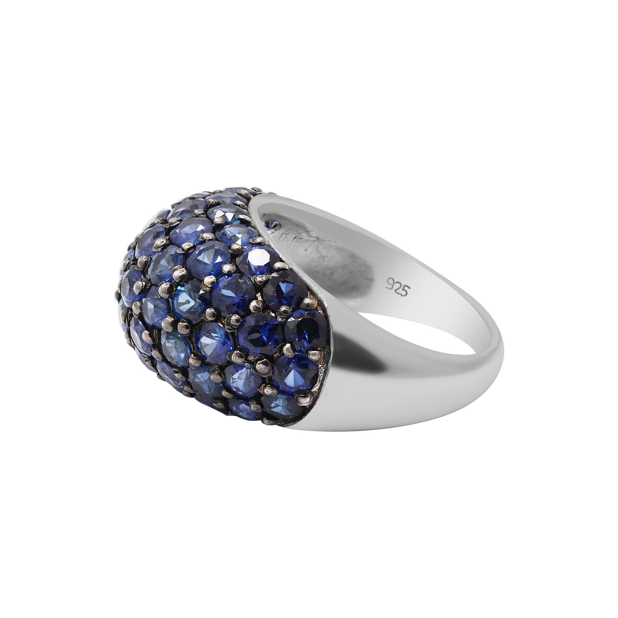 Designer Natural Blue Sapphire 925 Sterling Silver Ring For Women's And Girls