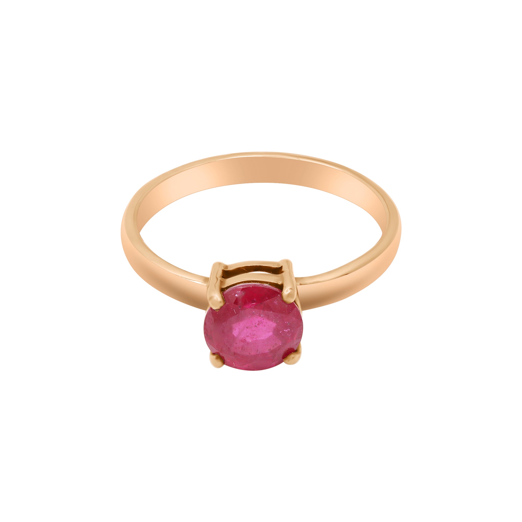 9k Yellow Gold Natural Round Cut Ruby Yellow Gold Ring