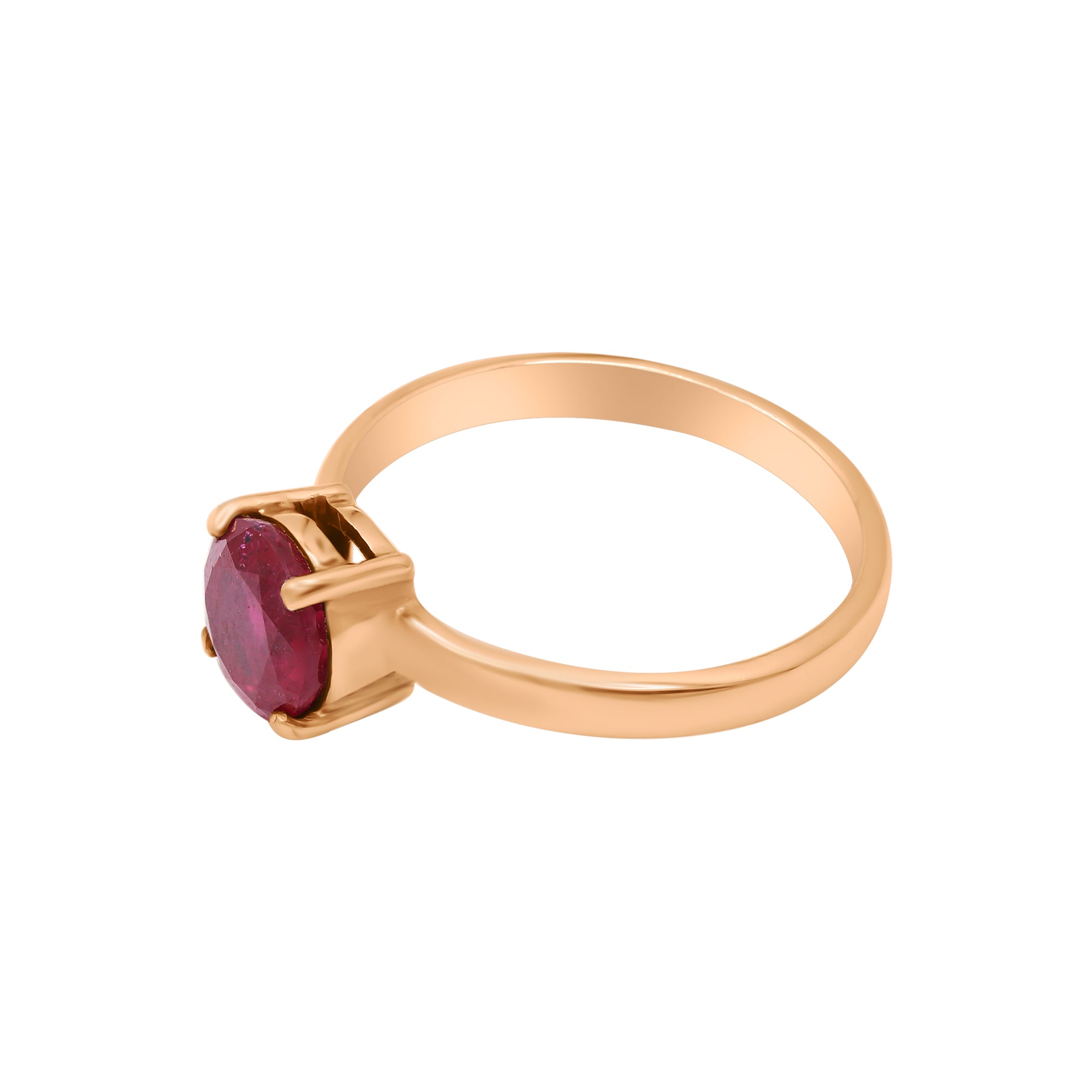 9k Yellow Gold Natural Round Cut Ruby Yellow Gold Ring