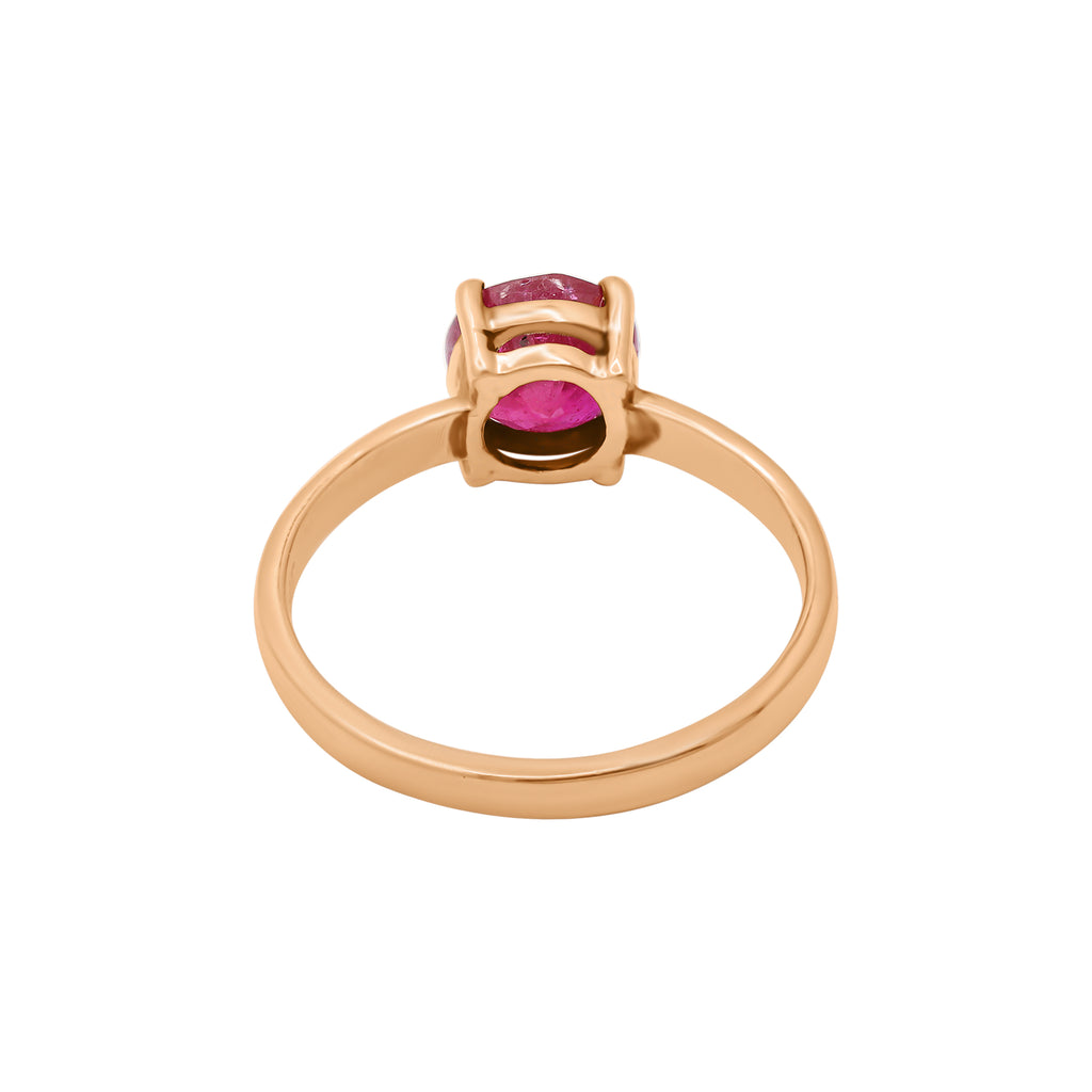 9k Yellow Gold Natural Round Cut Ruby Yellow Gold Ring