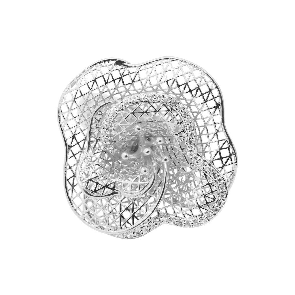 Designer Diamond Net Ring In 18k Gold Ring