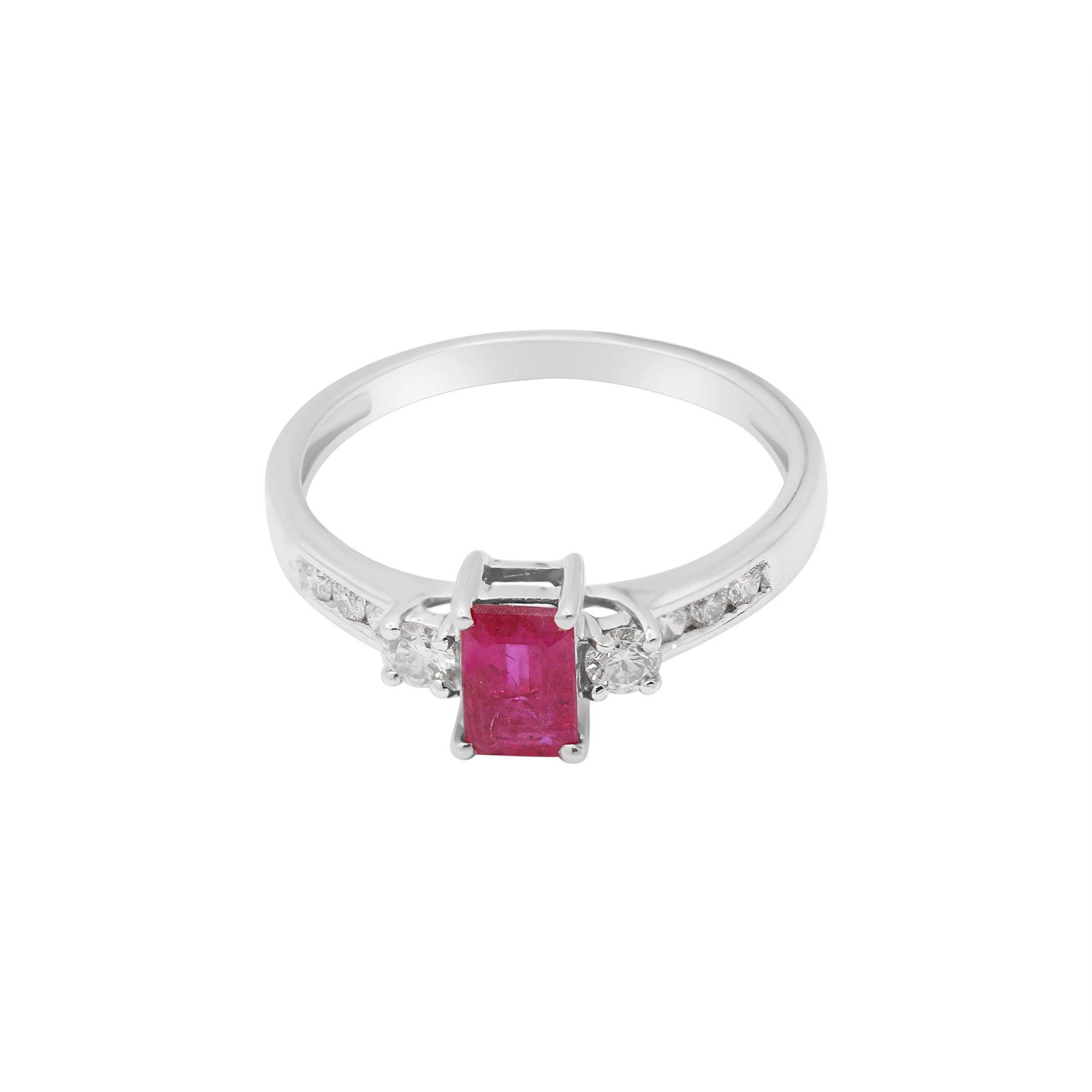 18k Yellow Gold Natural Ruby With Diamond Gold Ring
