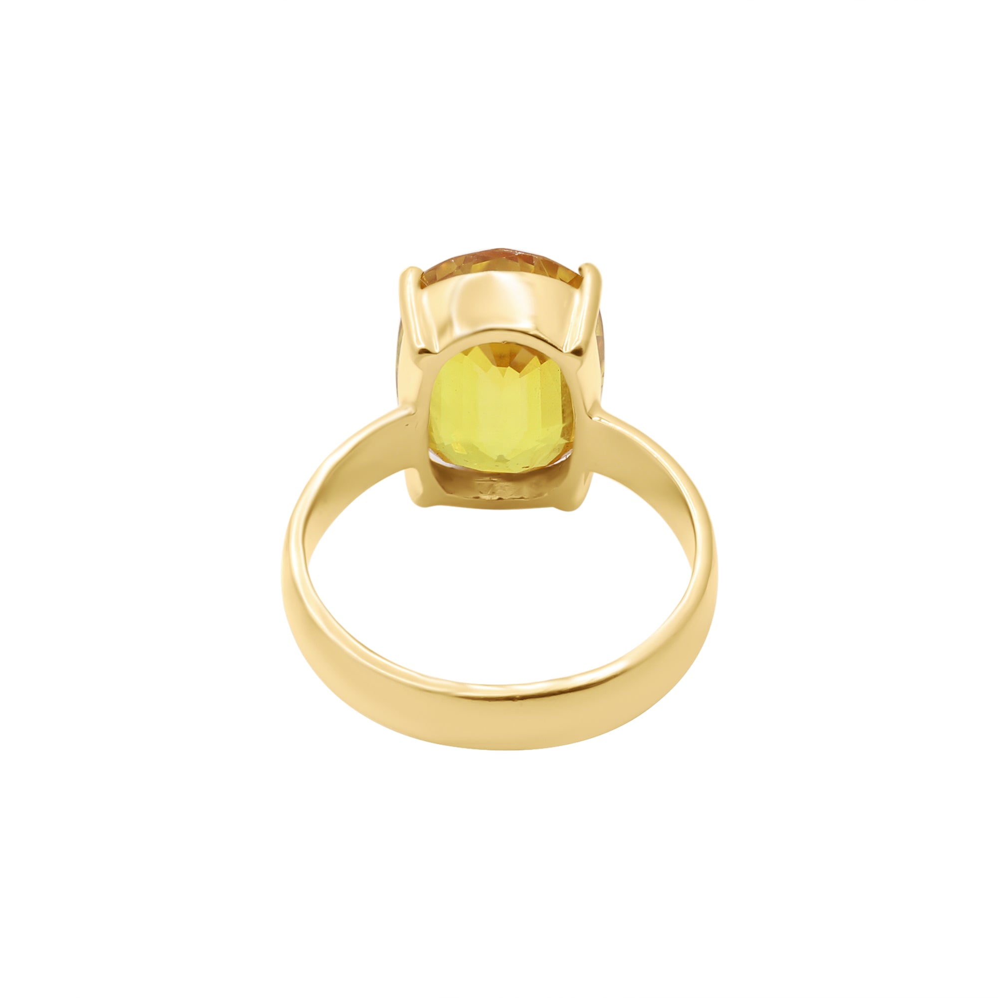 Natural Yellow Sapphire Oval Cut Gemstone 18k Yellow Gold Unisex Ring