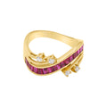 Designer Precious Ruby & Diamond Gold Ring In 14k Yellow Gold