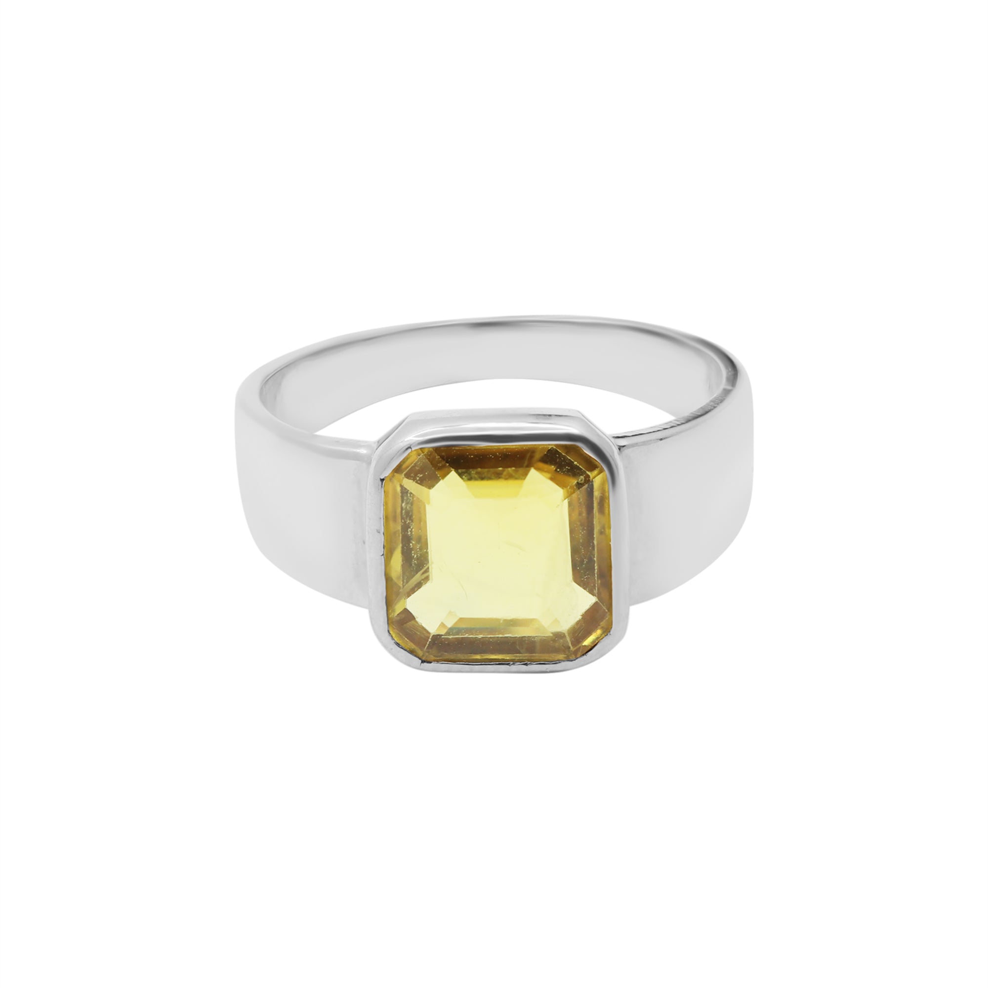 Natural Yellow Sapphire 18k Yellow Gold Ring Unisex Gold Ring