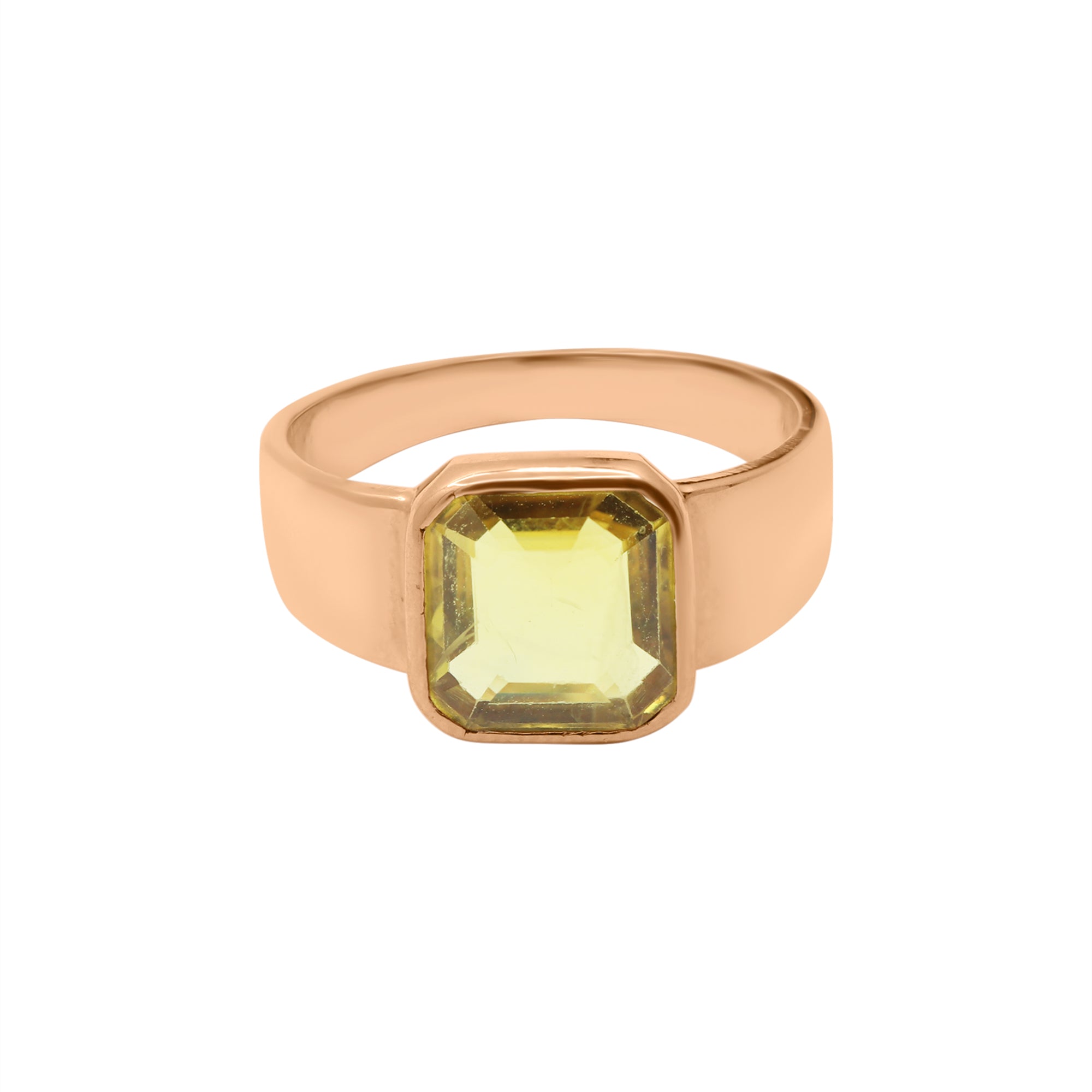 Natural Yellow Sapphire 18k Yellow Gold Ring Unisex Gold Ring