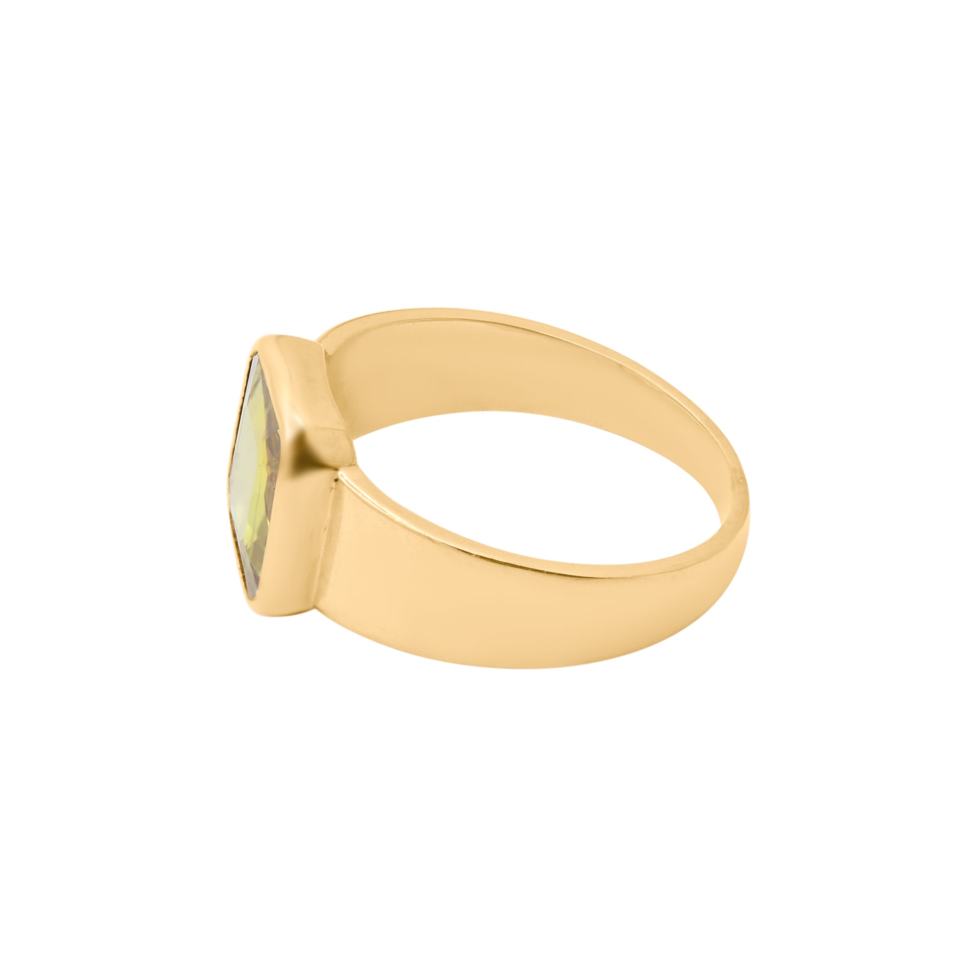 Natural Yellow Sapphire 18k Yellow Gold Ring Unisex Gold Ring
