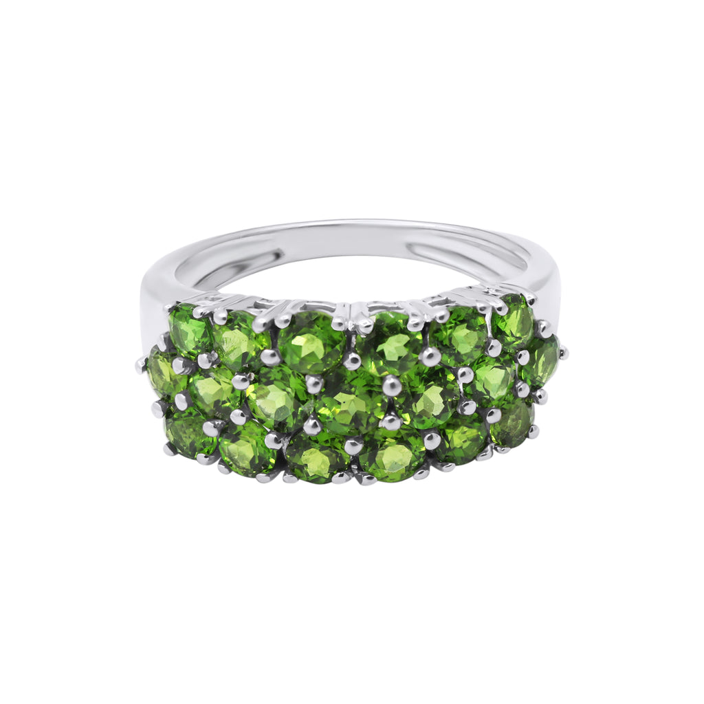 Natural Tsavorite 14k White Gold Beautiful Ring For Women's