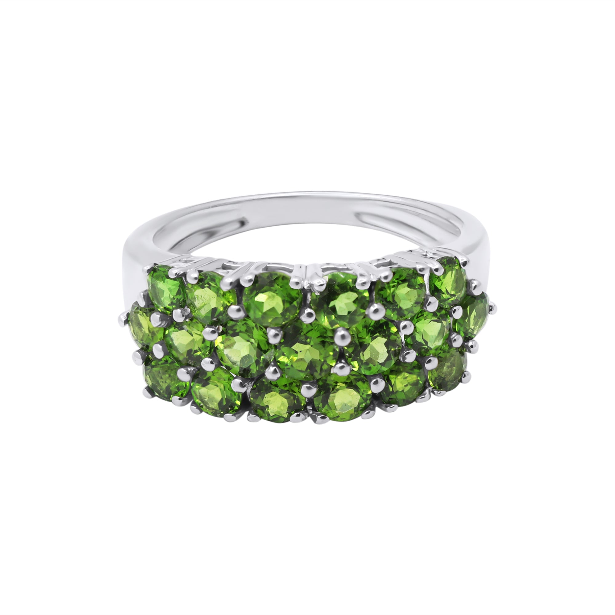 Natural Tsavorite 14k White Gold Beautiful Ring For Women's