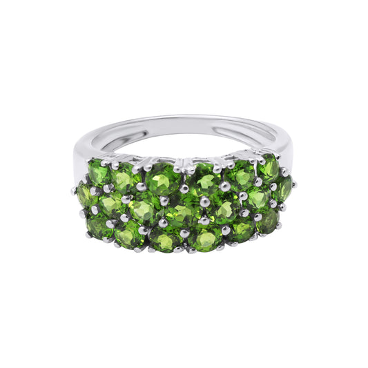 Natural Tsavorite 14k White Gold Beautiful Ring For Women's