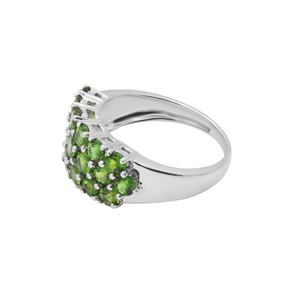 Natural Tsavorite 14k White Gold Beautiful Ring For Women's