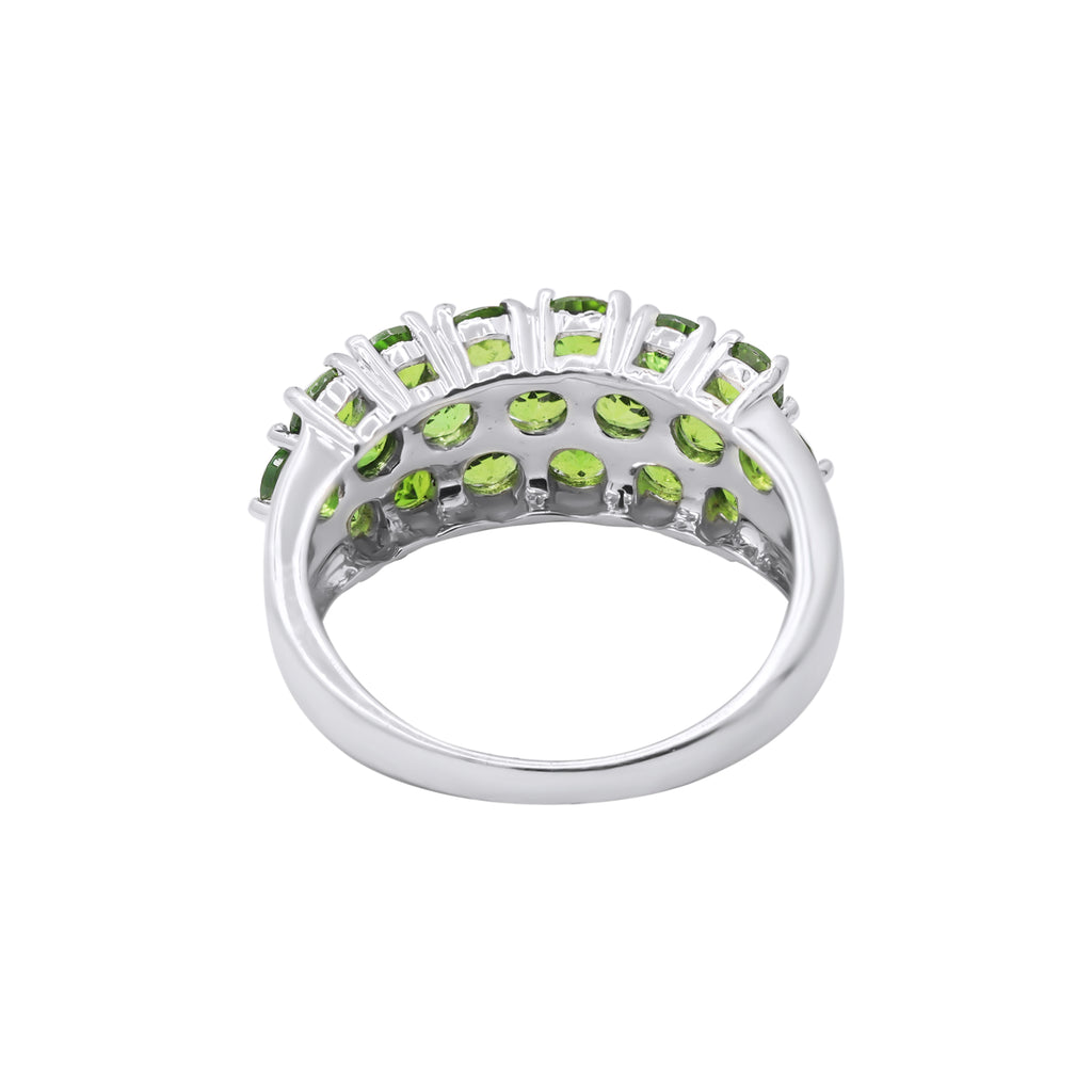 Natural Tsavorite 14k White Gold Beautiful Ring For Women's