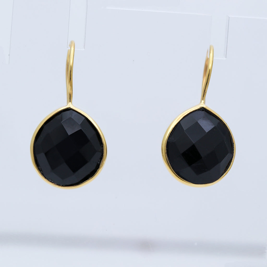 Natural Black Onyx Dangle | Faceted Gemstone Dangle | Handmade Jewerly.