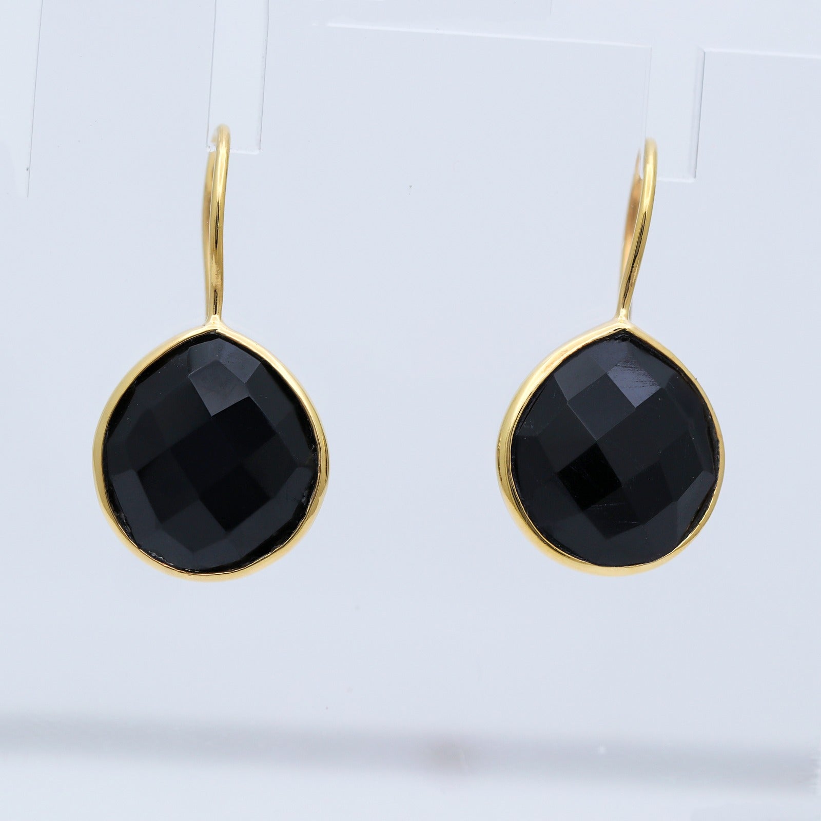 Natural Black Onyx Dangle | Faceted Gemstone Dangle | Handmade Jewerly.