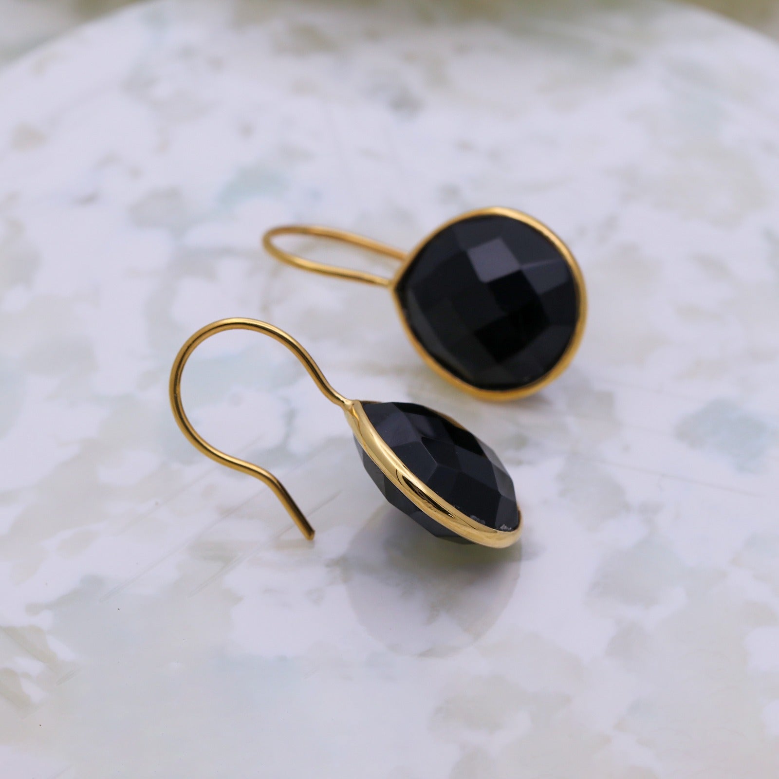 Natural Black Onyx Dangle | Faceted Gemstone Dangle | Handmade Jewerly.